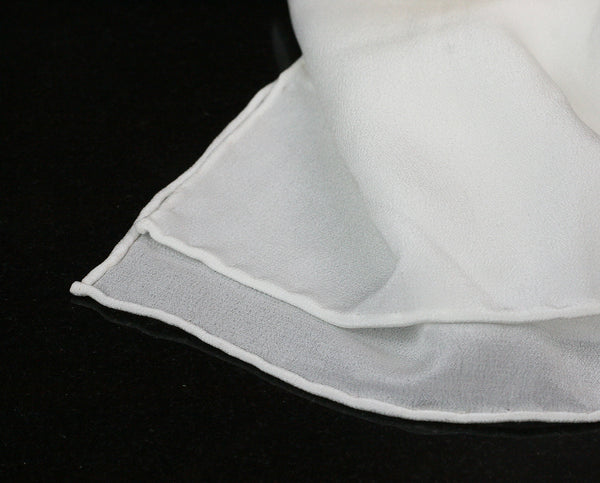 Logo White Silk Scarf